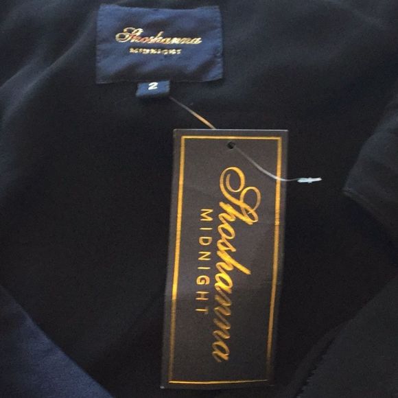 Shoshanna Black And Navy Crepe One-Shoulder - Picture 8 of 9